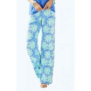 Lilly Pulitzer Women's XS Blue Bal Harbour Palazzo Pants Shortened